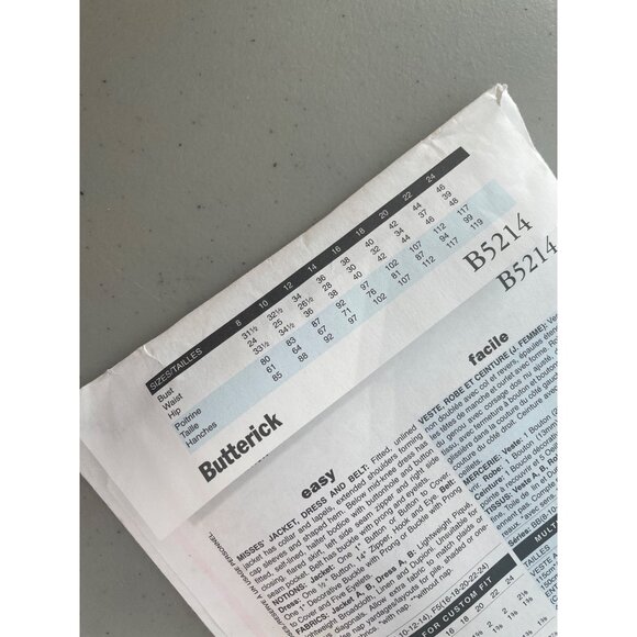 Butterick B5214 Sewing Pattern BB 8-10-12-14 Dress Jacket Belt Retro '47 Classic - Picture 5 of 6